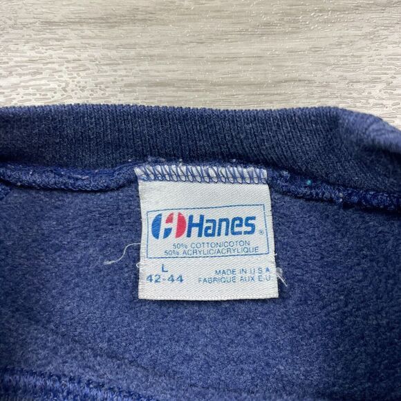 Vintage Sweatshirt Mens Large Blue 90s College Fraternity Crewneck - Picture 4 of 9